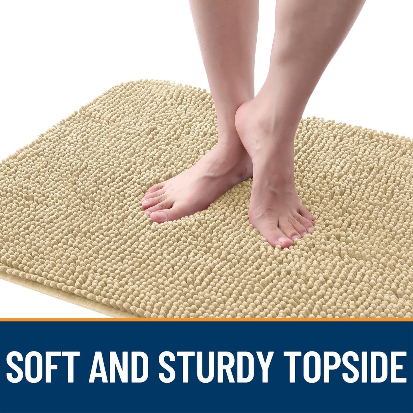 OLANLY Dog Door Mat - Absorbent Non-Slip Chenille Mat for Muddy Paws | 47x17 Inches, Quick Dry, Indoor Use