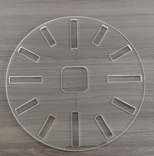 Kingria 10" Calibre Clock Template Handle Router Template Woodworking 1/4'' Thick DIY Clock Board with Dials Acrylic Inlay Clock Template