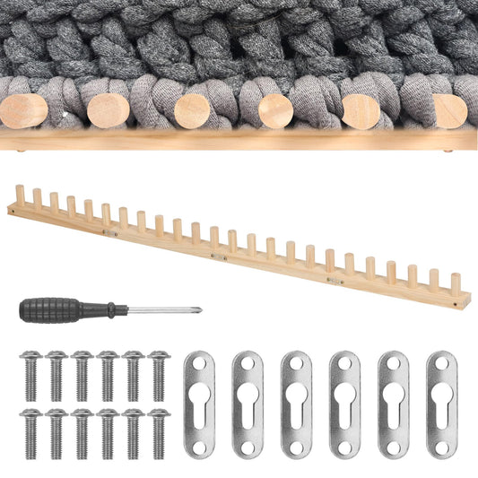 WHQLANG 47 Inch Chunky Knitting Blanket Loom, Reusable Weaving Frame for Sofa Blanket,Bed Runners,Shawls, Adjustable Size,No Needles, Portable DIY Hand Knitting Kit for Beginners