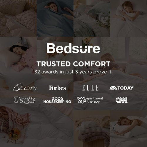 Bedsure Duvet Cover - Queen Size 3-Piece Extra Soft Bedding Set | 90x90 Inches with Zipper Closure & 2 Pillow Shams