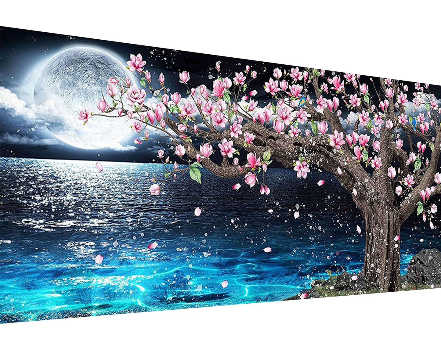 YALKIN Square 5D Diamond Painting Kits for Adults, Summer Night Large Diamond Art Kits Full Drill Diamond Painting Kit for Adult Beginners, DIY Picture Art for Home Wall Decor 40x70CM/15.8x27.6in