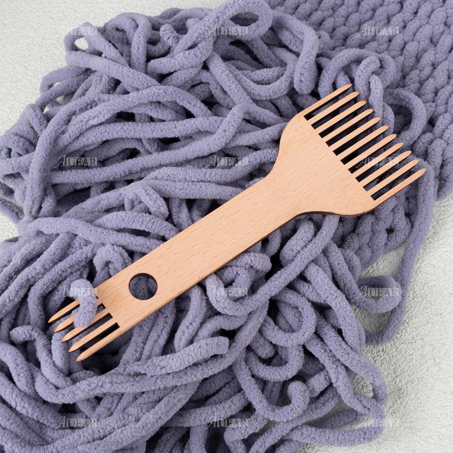 AUEAR, Wooden Weaving Loom Comb, Double-Ended Handcraft Tapestry Rug DIY Braided Tools for Handcrafts Woven Making Crafts