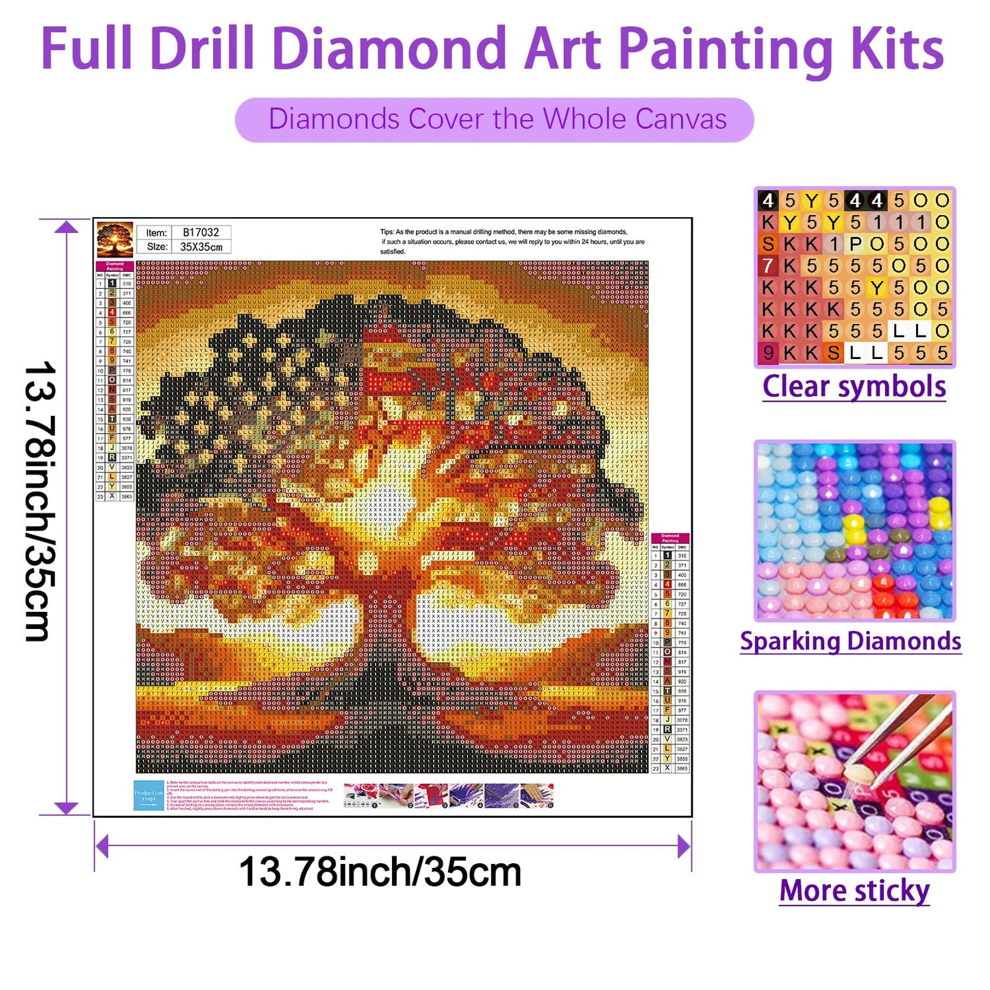 JXDXDJ 5D Diamond Painting Kits for Beginners,Ancient Tree Full Drill Diamond Art Kits for Adults,DIY American Flag Round Diamond Dots for Adults Crafts,Gem Painting Home Wall Decor 13.78x13.78 Inch