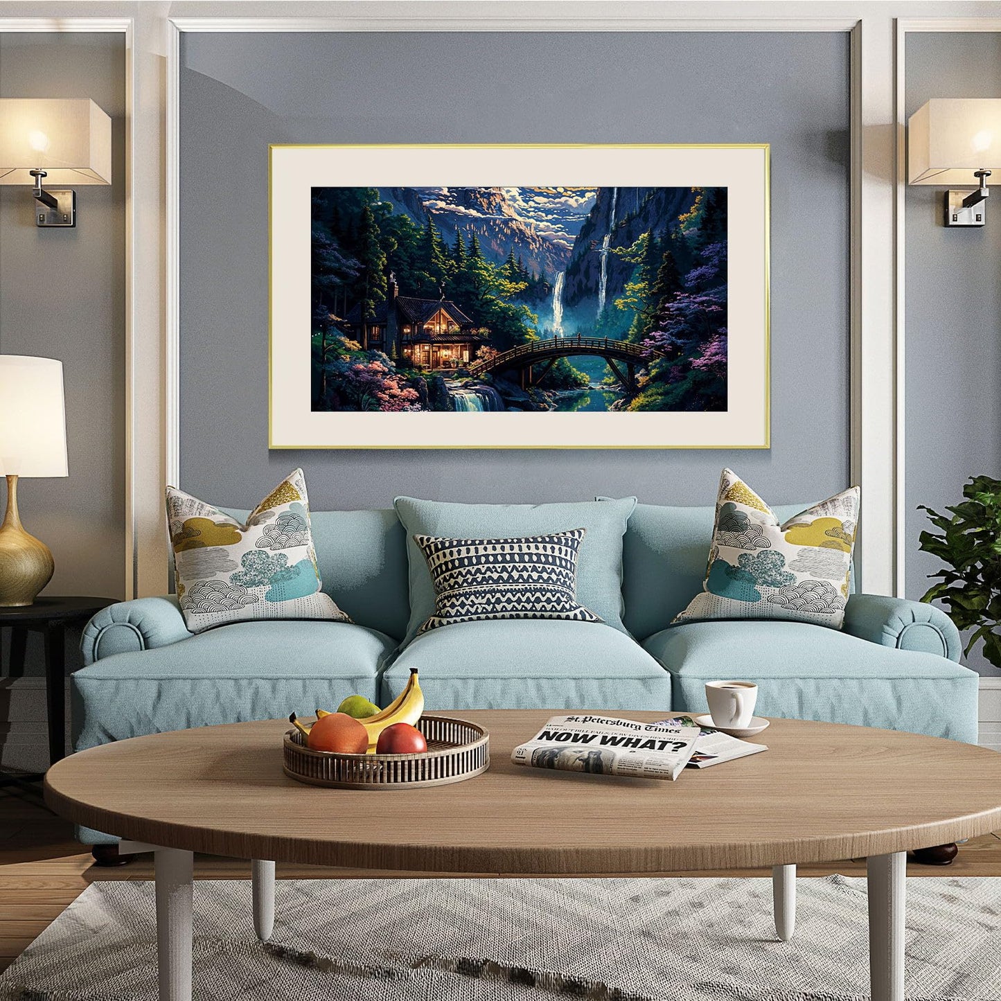 JOOZ Mountain Diamond Painting Kit for Adults 5D Large Landscape Diamond Art Kits for Adults House Diamond Art Painting Kits Gem Art Kits for Home Wall Decor 27.5x15.7Inch