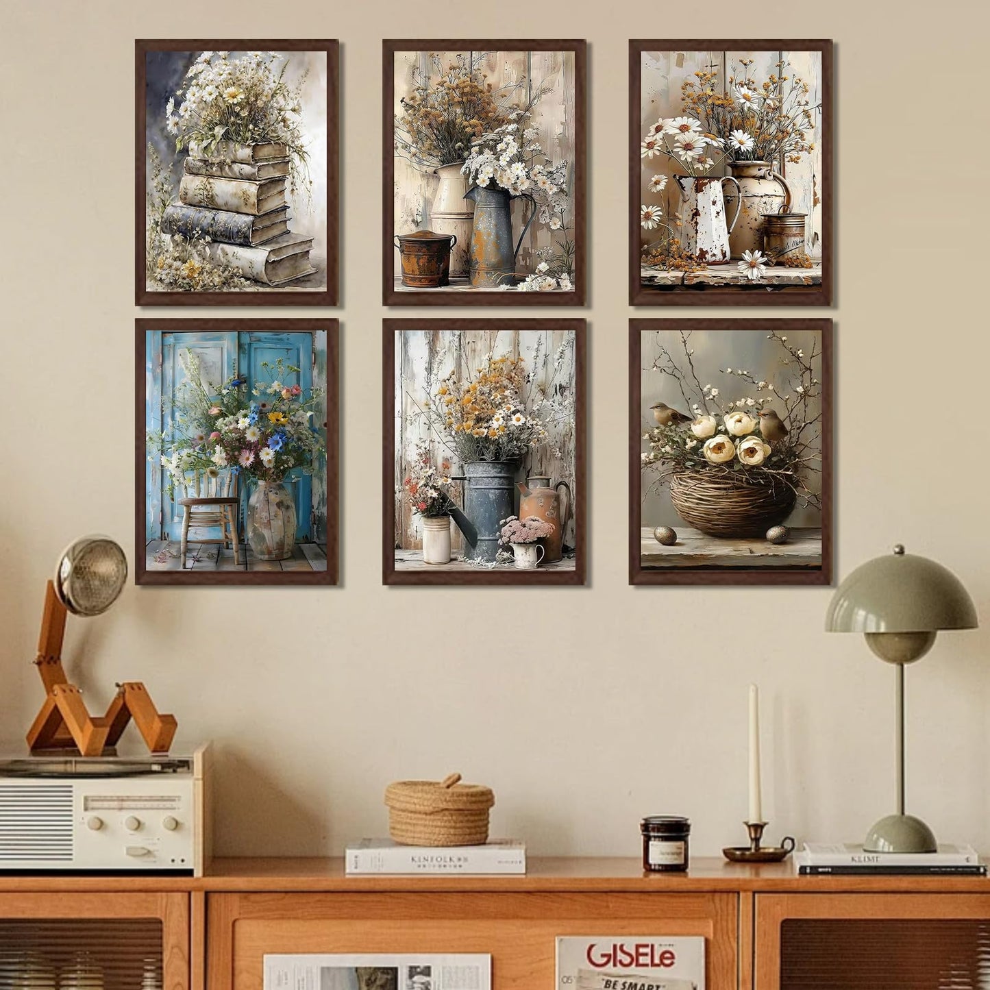 6 Pack Framhouse Diamond Painting Kits for Adults, Diamond Art Kits for Adults, DIY 5D Diamond Painting Kits for Beginners Home Wall Decor 12x16 inch