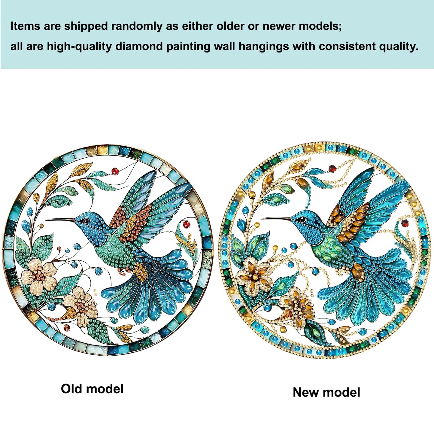 AIBOERL Diamond Art Hanging Kit for Adult,Special Shaped Rhinestone,Double Sided 5D DIY Acrylic Diamond Art Painting Window Pendants Home Garden Wall Hanging Kits Hanging Ornament (Hummingbird)