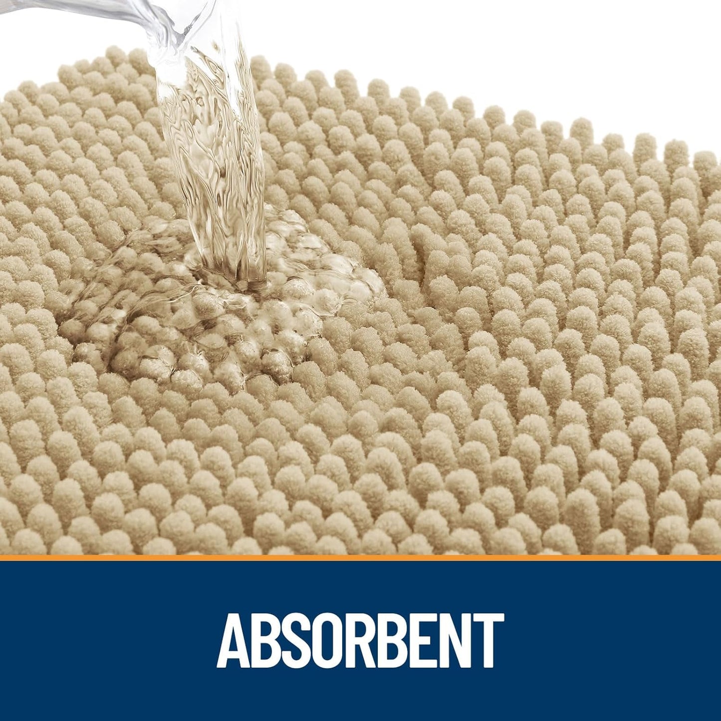 OLANLY Dog Door Mat - Absorbent Non-Slip Chenille Mat for Muddy Paws | 59x32 Inches, Beige
