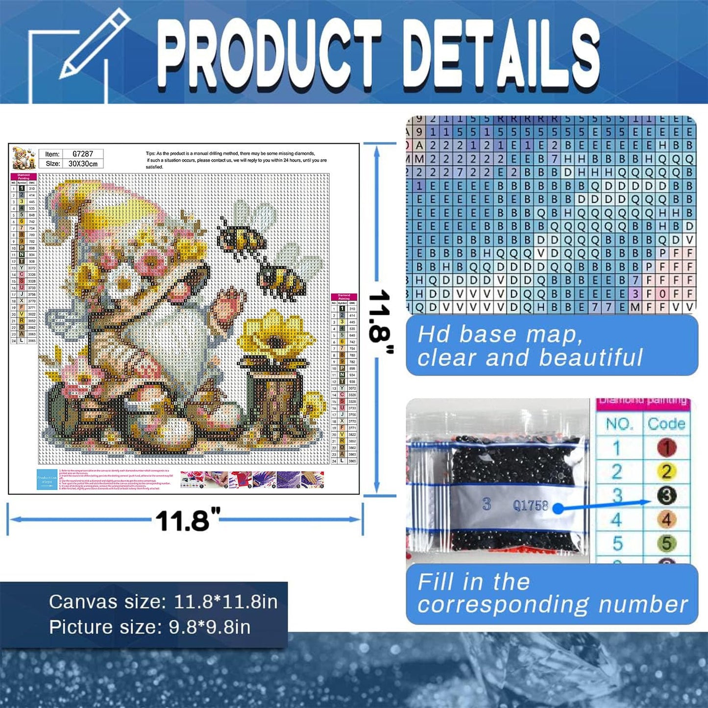 ajepon 4 Pack Gnome Diamond Painting Kits for Adults-Gnome Diamond Art Kits for Adults, Diamond Painting Gnomes DIY 5D Round Full Drill Gem Art and Crafts for Home Wall Decor Gifts 12x12 inch