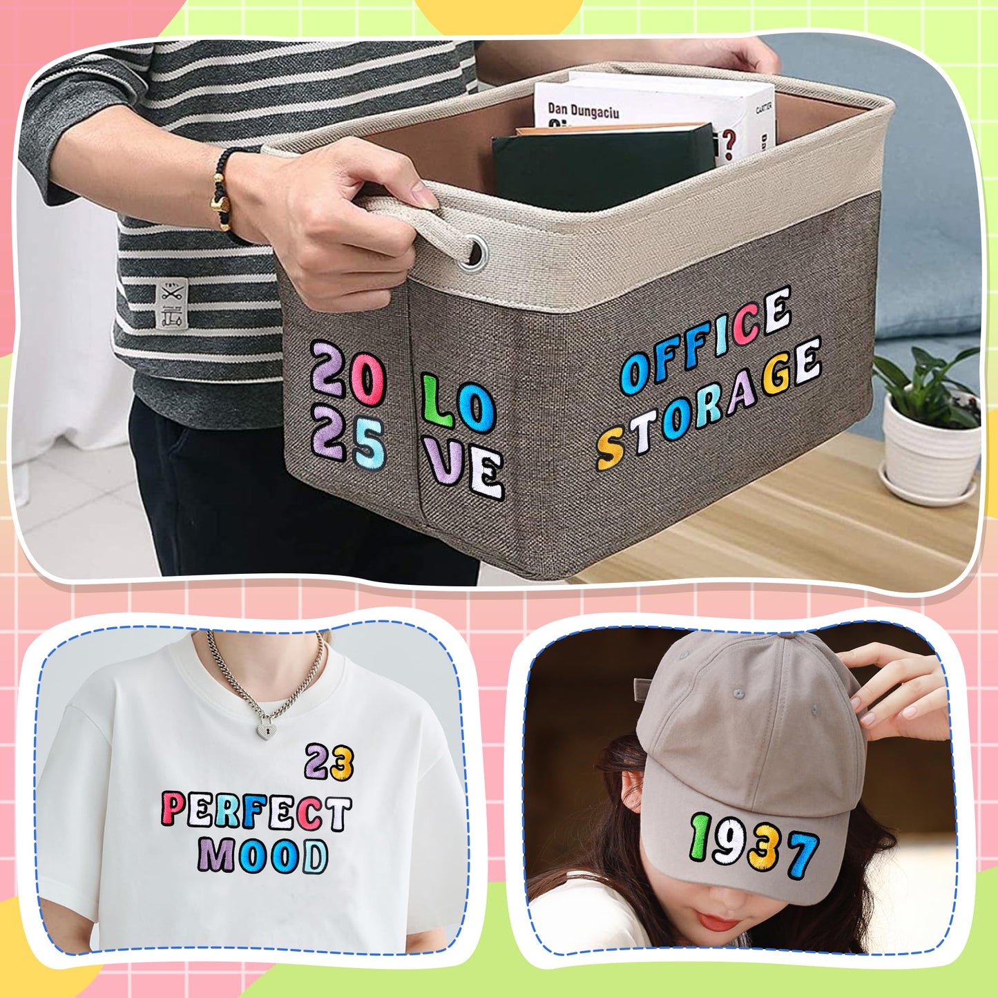 144PCS Iron On Letter Patches Iron On Letters for Clothing Fabric Backpacks Hat Jeans Jackets Shirts Bags Varsity Girls Boys, Applique Sew On Embroidered Letters Alphabet A-Z Number Patches 0-9