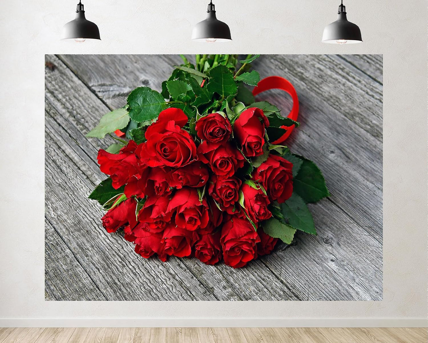 TryKid 10x7ft Romantic Red Rose Bouquet Backdrop Fresh Flower Gift Photography Background Valentine Day Wedding Party