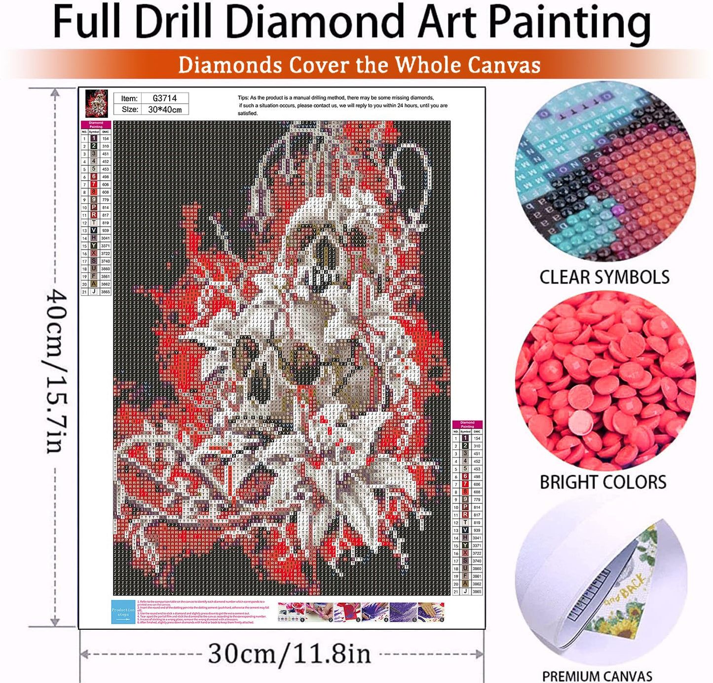 Skull Diamond Painting Kits for Adults - Skeleton Diamond Art Kits for Adults, Round 5D Gem Art Kit for Adult DIY Crafts Kit for Gift Home Wall Decor Gifts (16x12 inch)