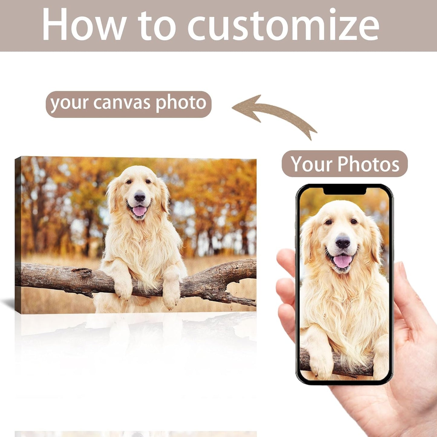 Skiennix Custom Canvas Prints - Personalized Photo Wall Art for Family & Pets | 12x8 Framed Gift