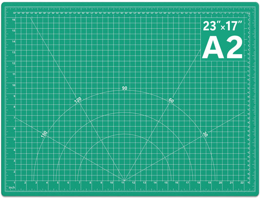 DIYSELF A2 Self Healing Cutting Mat, 23 x 17 Inch Cutting Mat for Crafts, Fabric Cutting Mat for Sewing, Quilting, Scrapbooking, Paper Crafts and Craft Hobby Projects, Green