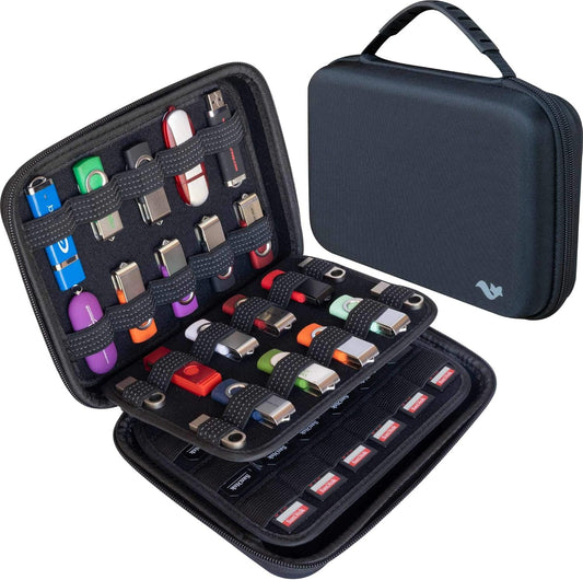 ButterFox Large Capacity USB Thumb Flash Pen Drive Storage Holder/Memory Card SD SDXC SDHC Card Holder Case/External