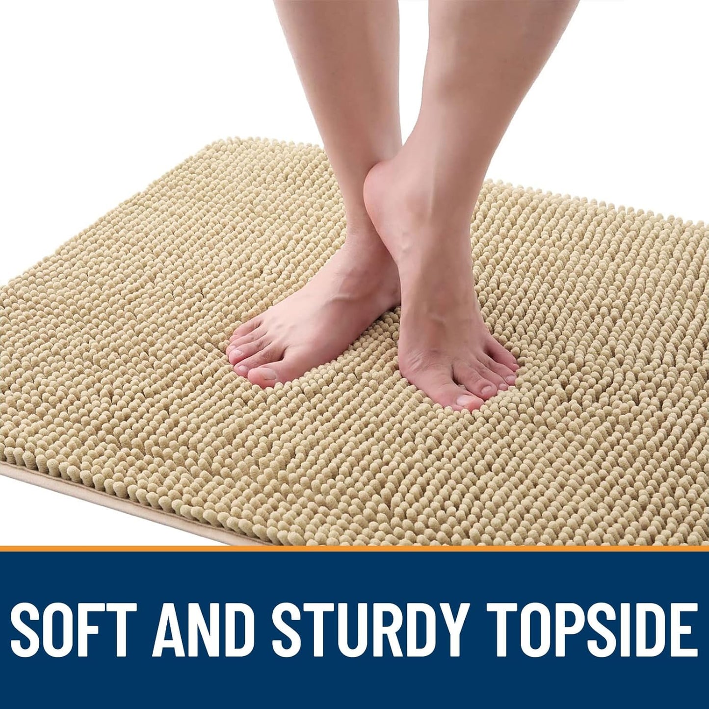 OLANLY Dog Door Mat - Absorbent Non-Slip Washable Doormat for Muddy Paws | 54x24 Inches, Beige