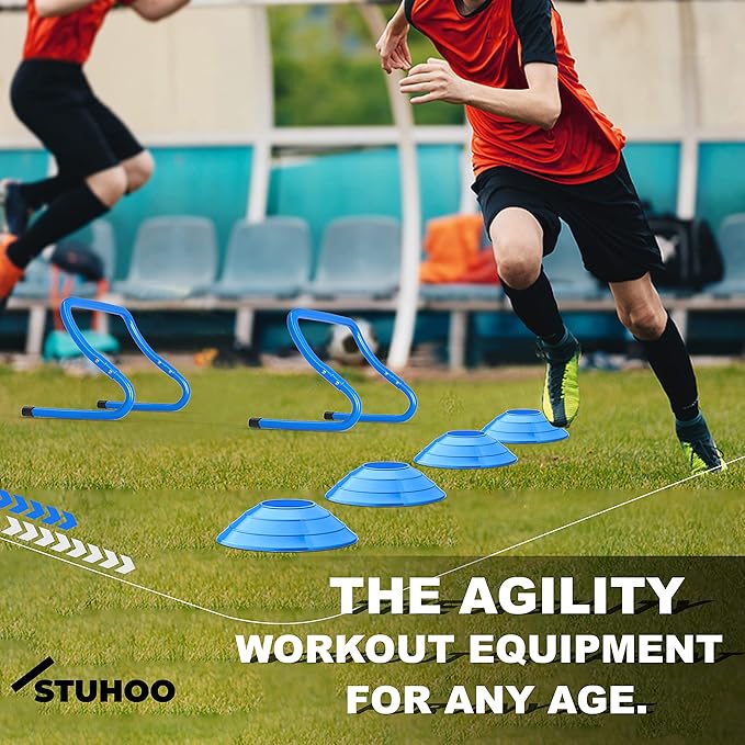 Agility Training Equipment Set | Soccer Training Equipment for Kids Youth | Agility Ladder Speed Training Equipment with Bag | Football Training Equipment with Speed Hurdles, Cones for Footwork