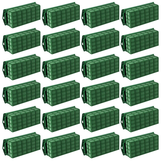 Hahood 24 Packs Floral Foam Cage Rectangle Flower Cage Holders with Floral Foam Flower Arrangement Supplies for Fresh Flowers, Home Wedding Decorations, 11.8 x 4.3 x 3.1 Inches