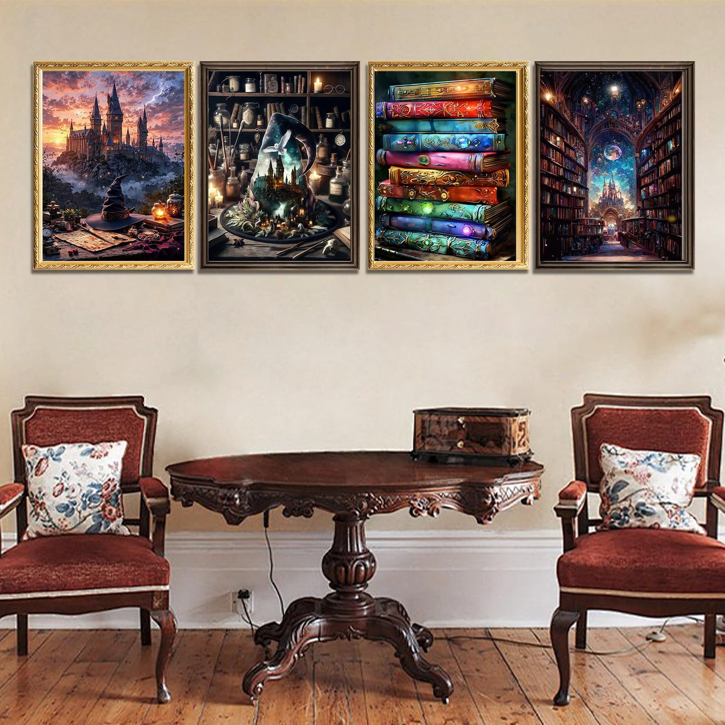 4 Pack Diamond Art Kits for Adults, 5D DIY Diamond Painting Kits for Beginner, Diamond Dots Full Drill Crafts for Gem Art Dot Art for Adults Home Wall Decor for Teens Boys Girls 12x16 inch
