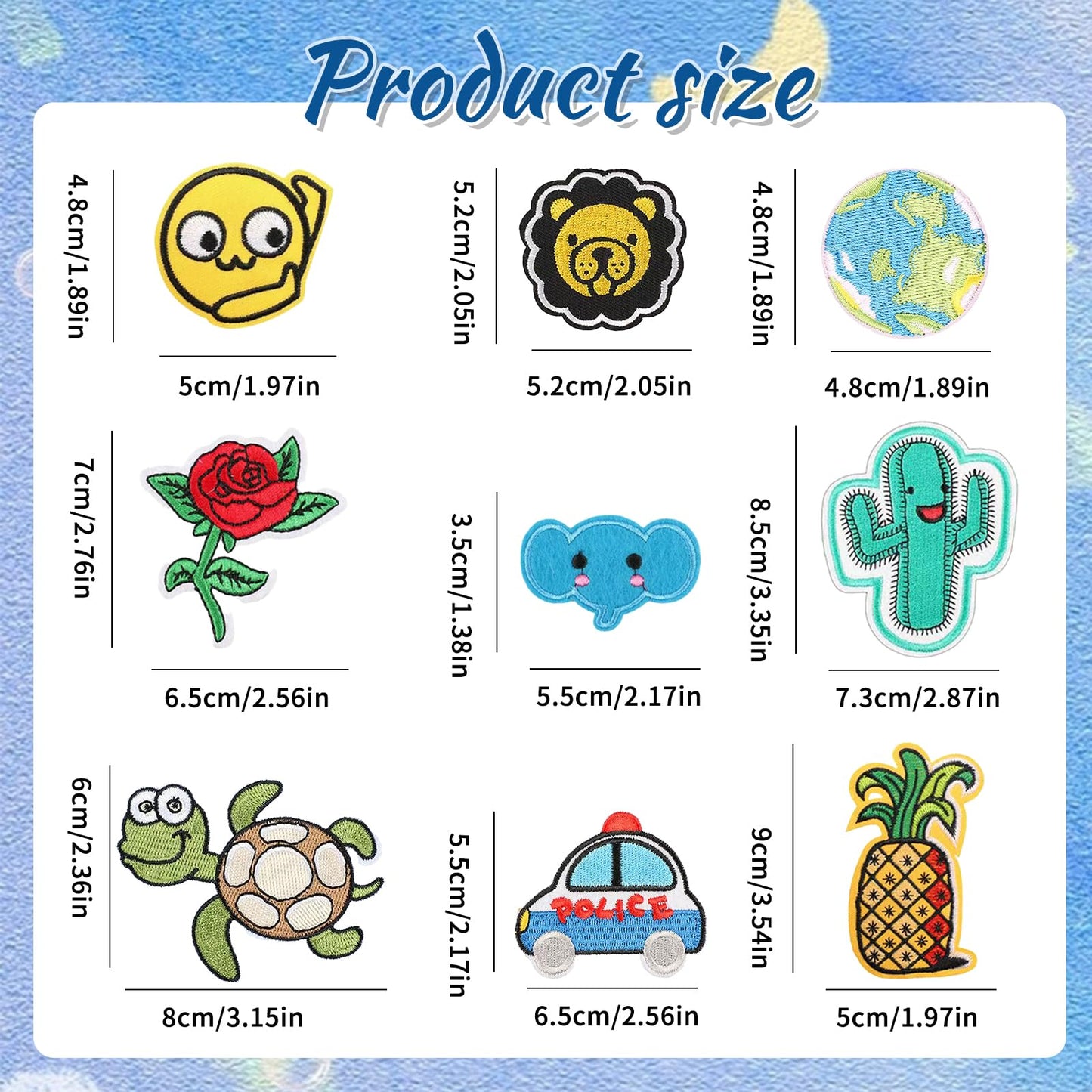 BoAn 60 Pcs Random Assorted Styles Embroidered Iron on Patches for Clothes, DIY Craft Patches for Hats, Backpacks, Jean, Jackets, Dress
