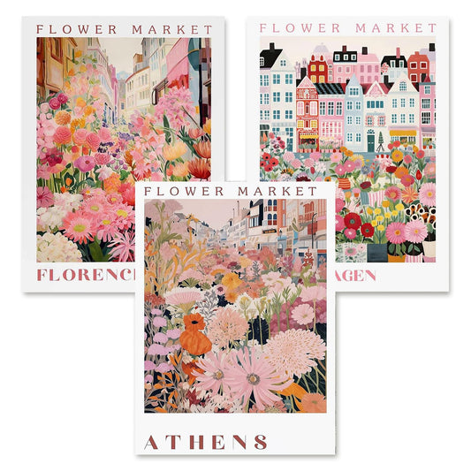 Diamond Art Kits for Adults Beginner, 3 Pack Pink Floral Colorful Botanical Sunflower Diamond Kits 5D Diamond Dots Gem Art Crafts with Tools Round Full Drill Funny Crafts for Home Wall Decor&Gift
