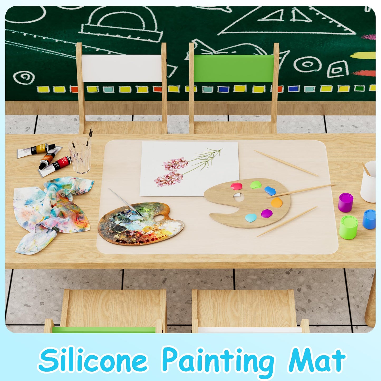 PABUSIOR Large Silicone Jewelry Crafts Mat: Non-Slip Translucent Silicone Pad, 14×20In (2/Pack), Heat Resistant, Nonstick, Clear Kids Mat for Epoxy Resin, Nail Art, DIY Sheet