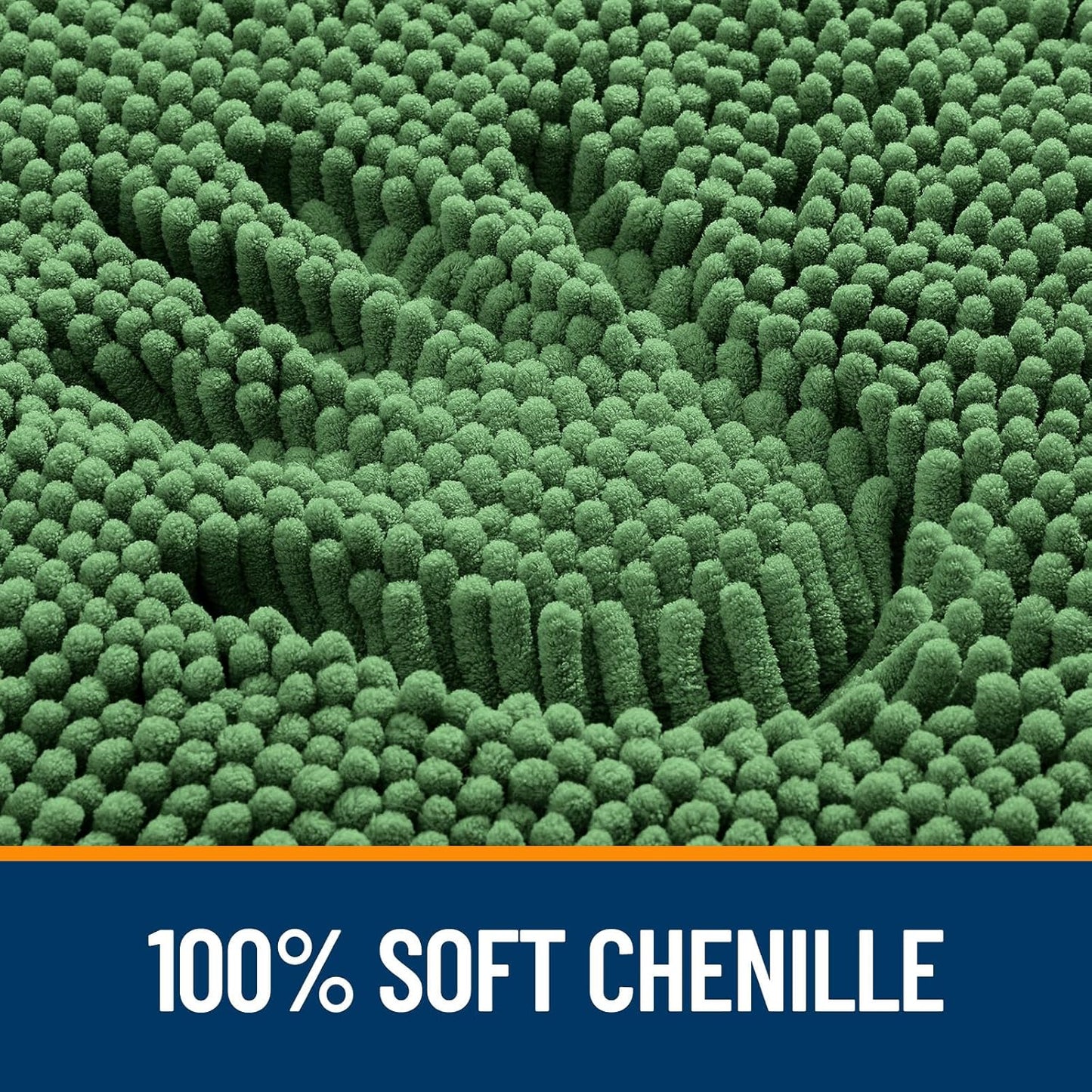 OLANLY U-Shaped Toilet Rugs - Extra Soft Absorbent Chenille Bath Mat | 20x20, Olive Green, Machine Washable