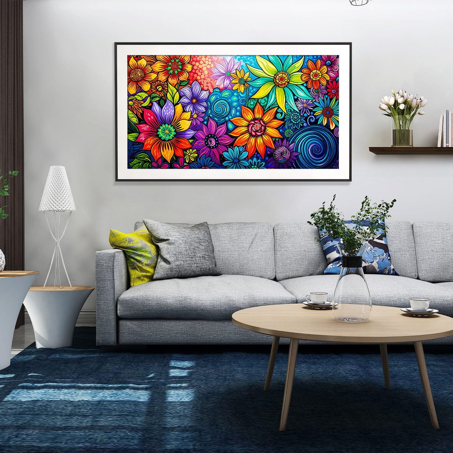 JOOZ Diamond Painting Kits for Adults - DIY 5D Large Diamond Art Kits for Adults Flowers, Full Drill Diamond Art Flowers Kit, Gem Art Kits for Home Wall Decor (27.5 X 15.7 Inch)