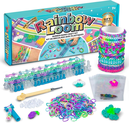 Rainbow Loom Original Rubber Band Bracelet Making Kit - 628 Pcs Loom Kit with Loom Board, Metal Hook, 600 Bands, C-Clips - Ages 7+, 2014 Toy of the Year