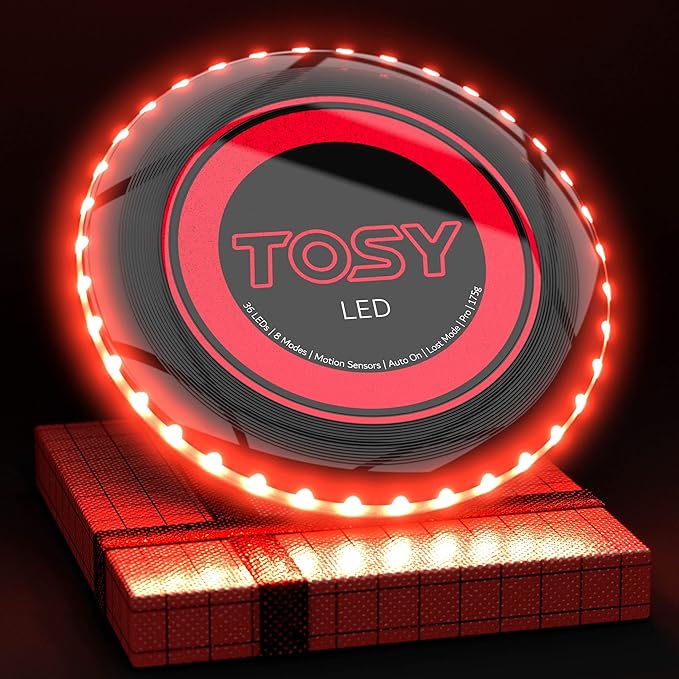 TOSY Bundle of 3 - RGB Black + Red + Green - Frisbee 108 LEDs, 16 Million Colors