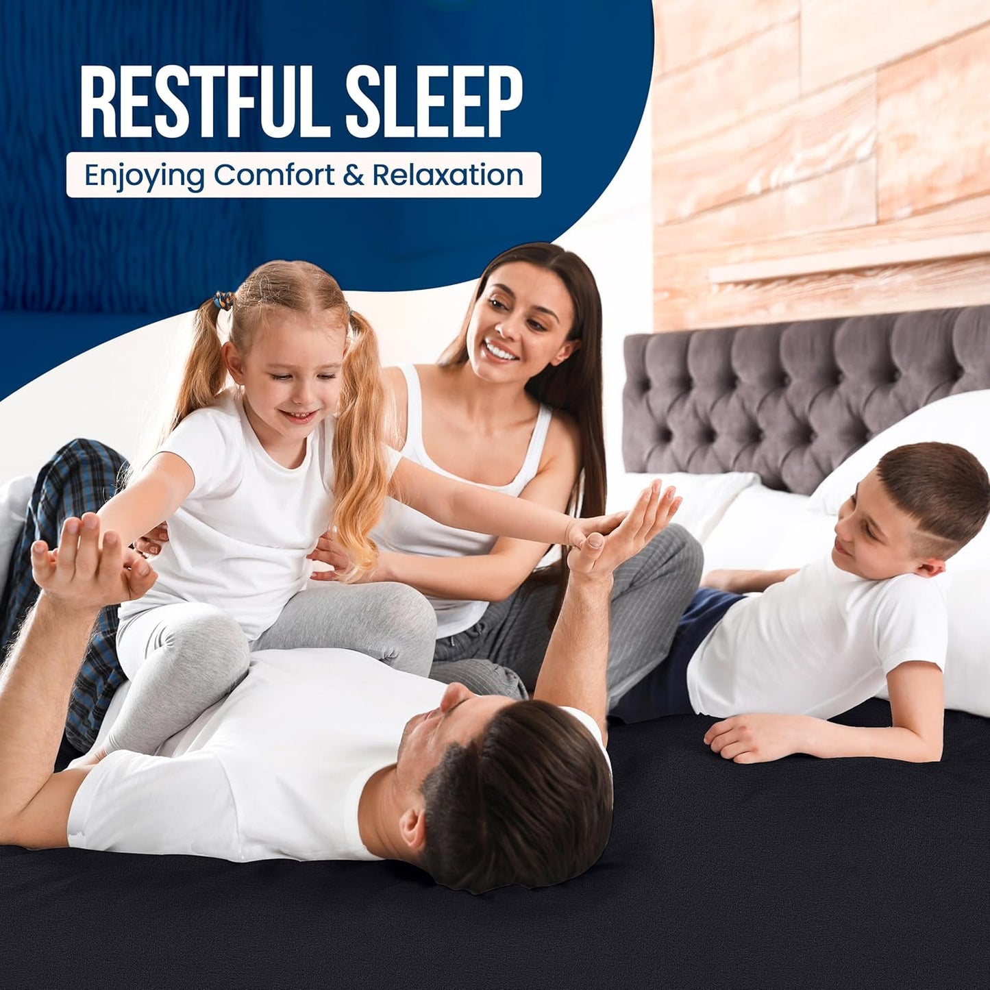 Utopia Bedding Queen Size Mattress Protector - Waterproof Terry Cover, Soft & Breathable, 17" Deep Pockets (Black)