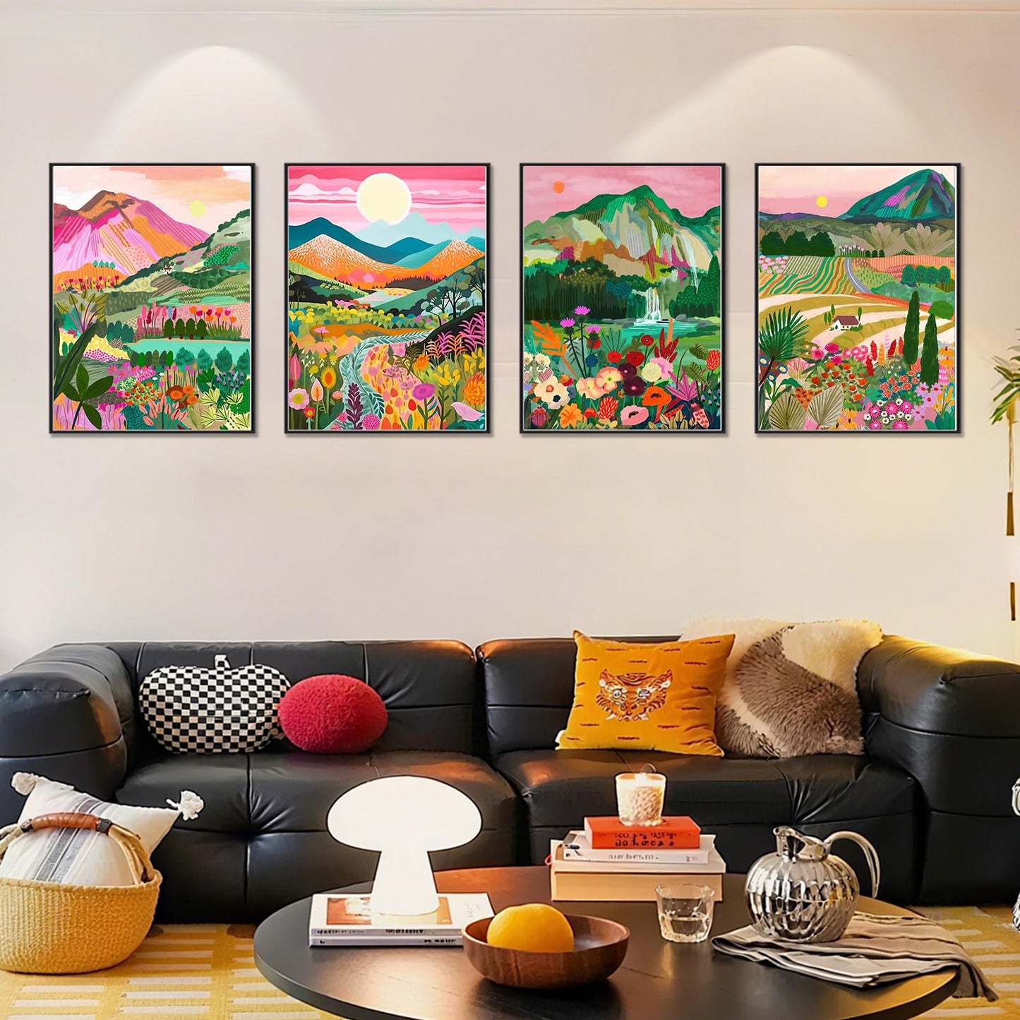 4 Pack Flowers Diamond Art Kits for Adults, 5D DIY Diamond Painting Kits for Beginner, Diamond Dots Full Drill Crafts for Gem Art Dot Art for Adults Home Wall Decor for Teens Boys Girls 12x16 inch