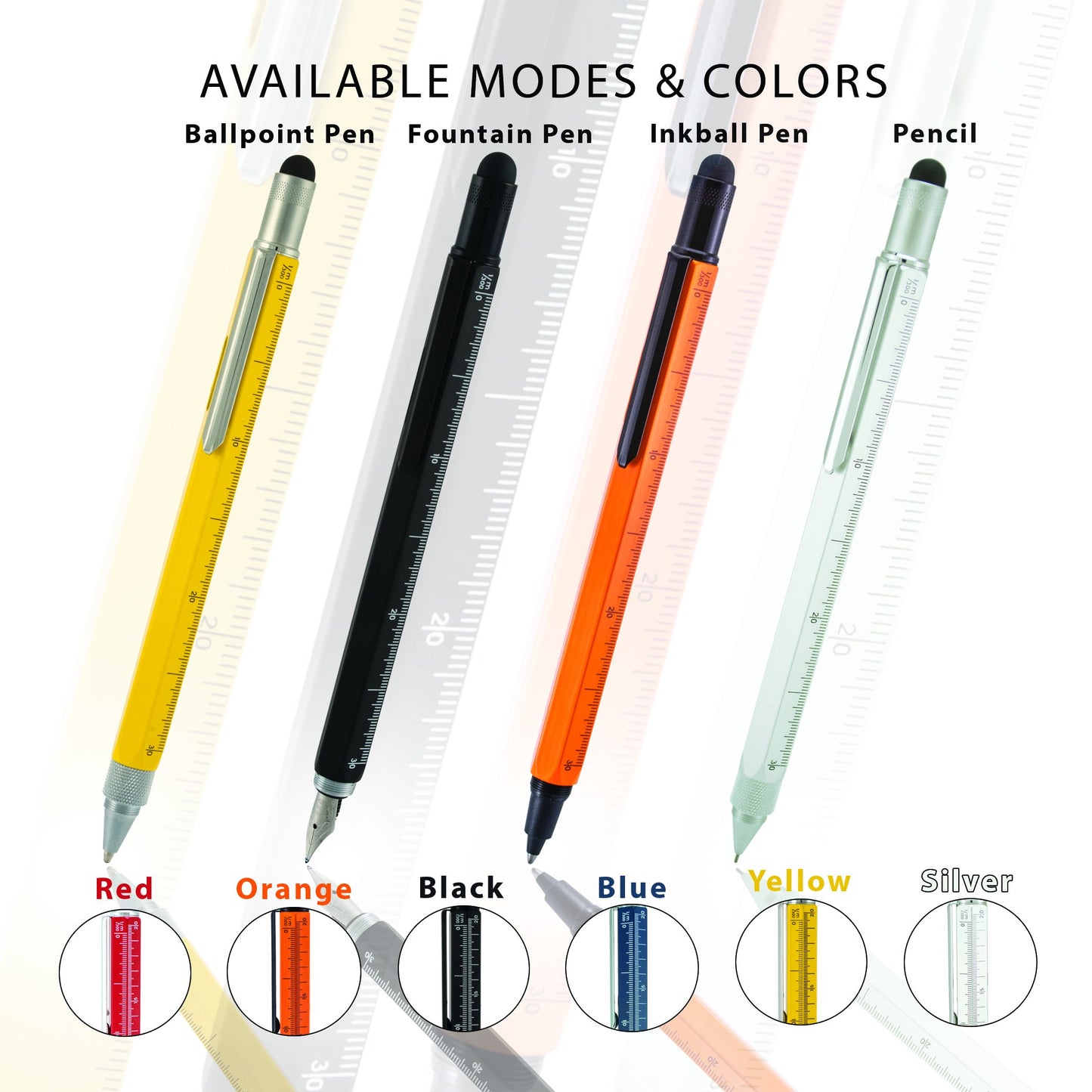 Monteverde USA 9-in-1 Tool Ballpoint Pen in Blue – Multifunctional Pen with Stylus, Screwdrivers, Level, and Ruler – Exclusive Collection, Ideal Gift for Professionals
