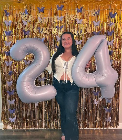 40 Inch Large Number Balloons by [Brand Name] - Cream Purple 4 Balloons for Birthdays & Graduations