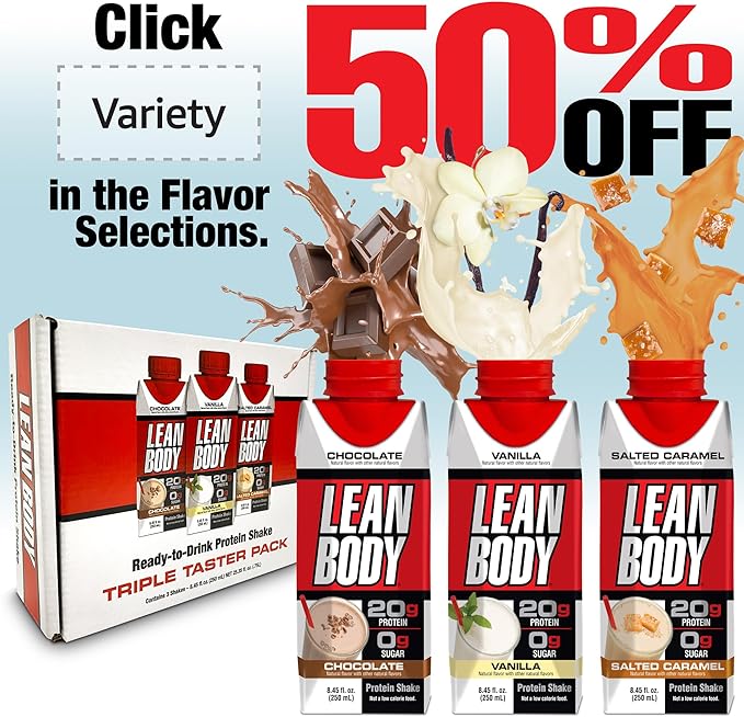 Labrada Lean Body Ready-to-Drink Strawberry Protein Shake, 40g Protein, Whey Blend, 0 Sugar, Gluten Free, 22 Vitamins & Minerals, 17 Ounce (Recyclable Carton & Lid - Pack of 12) LABRADA