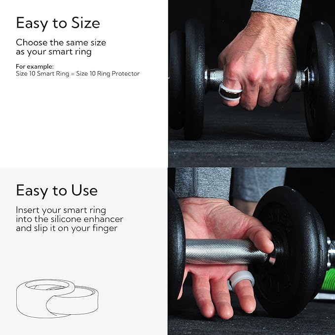 Rinfit Smart Ring Protector - Silicone Ring Enhancer for Active Lifestyle and Gym - StyleFit U.S. Design Patent - Frosted, Size 13