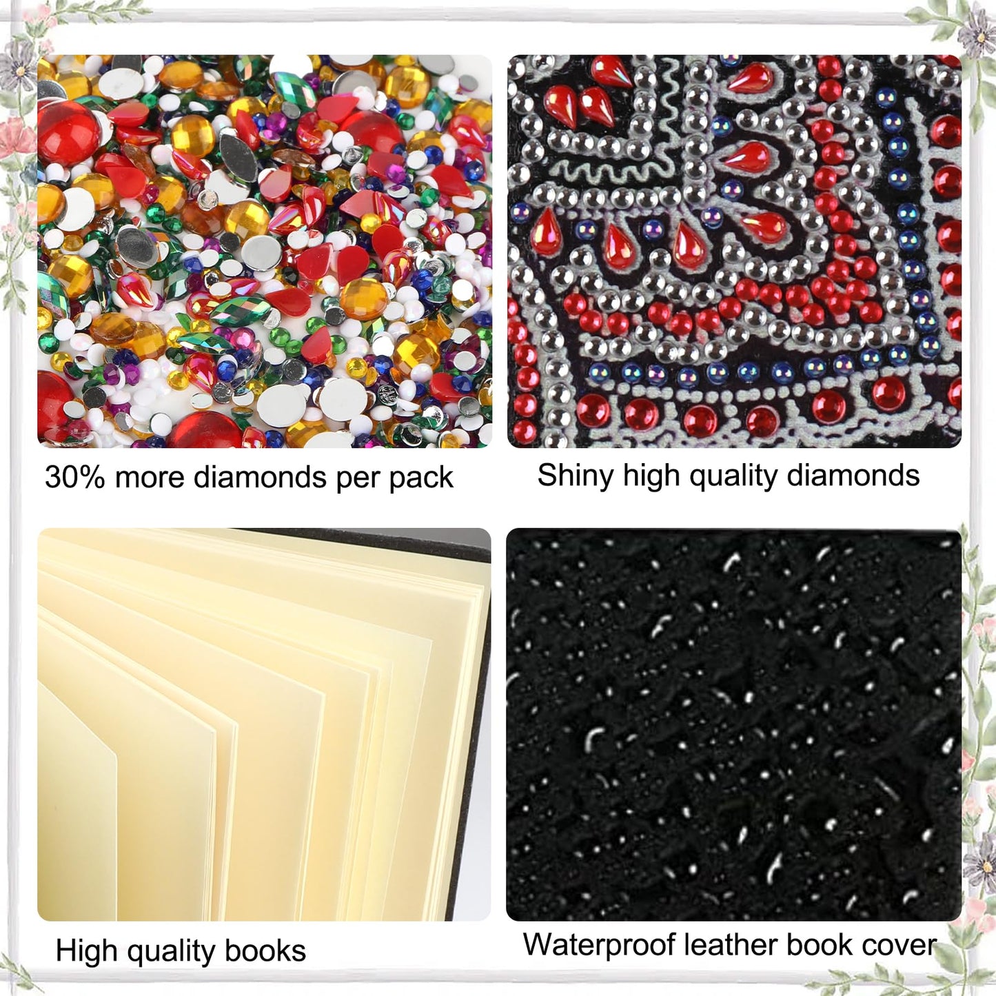 JISHSHAY 2 PCS Diamond Art Notebook Journal Diamond Painting Note Book Gem Art Sketchbook Gem Painting A5 Notebook Mosaic Kits for Adults Diary with Special Shaped 14.5×21cm/5.7×8.26in Cat