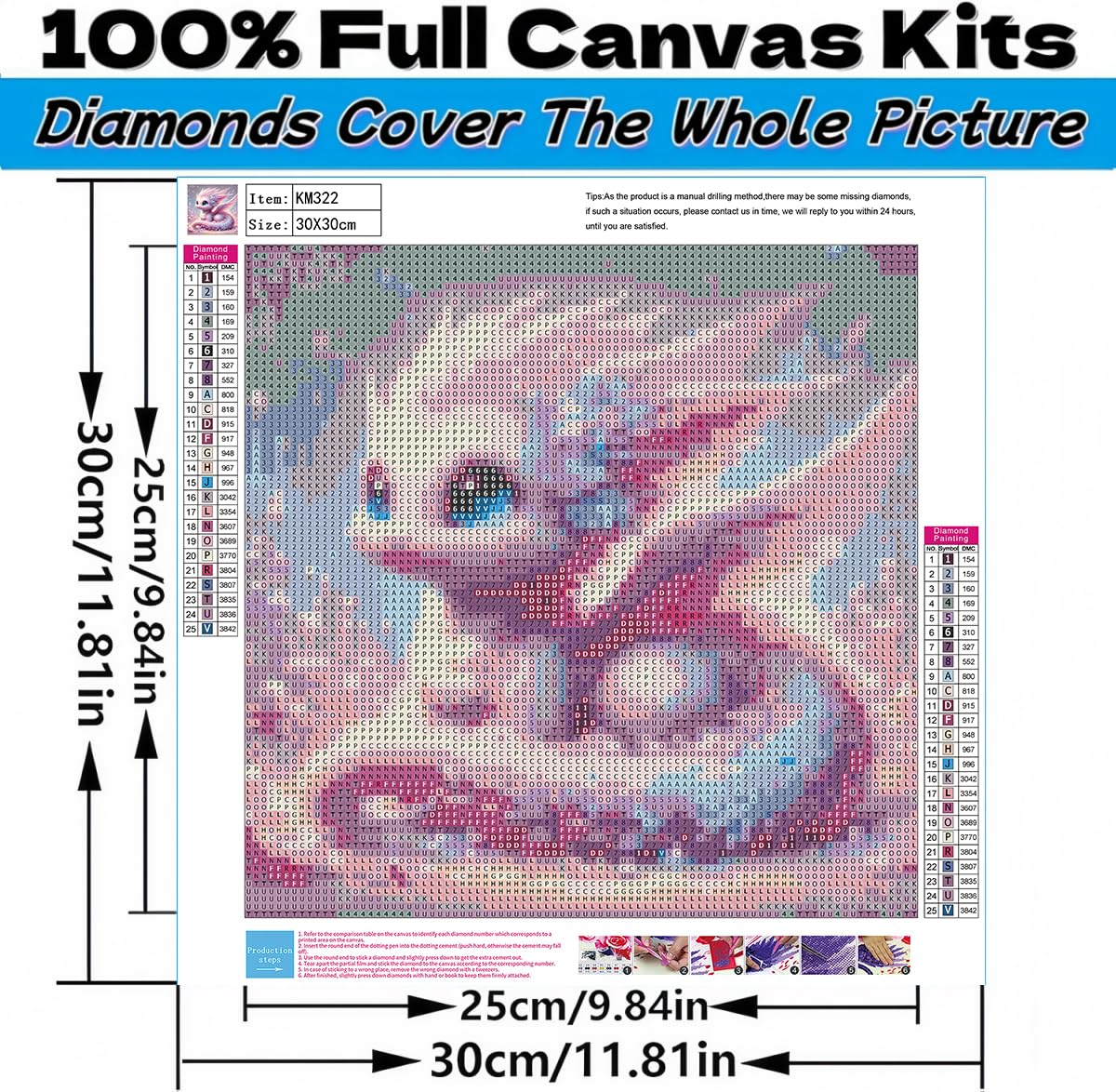 Acelii 4PCS 5D Diamond Art Kits for Adults Beginners,Dragon DIY Full Round Drill Diamond Painting Kits, Paint by Diamonds Dots Gem Art Easy,Home Wall Decor 12X12 Inch