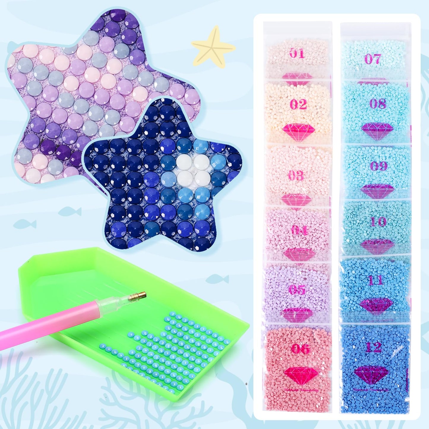 EATUKYIC Diamond Art Painting Kits for Adults, Salmon Fish Wildlife Animal 5D Diamond Art Kits for Beginner DIY Diamond Dots Crystal Craft Kits for Home Wall Decor 12x16 inch