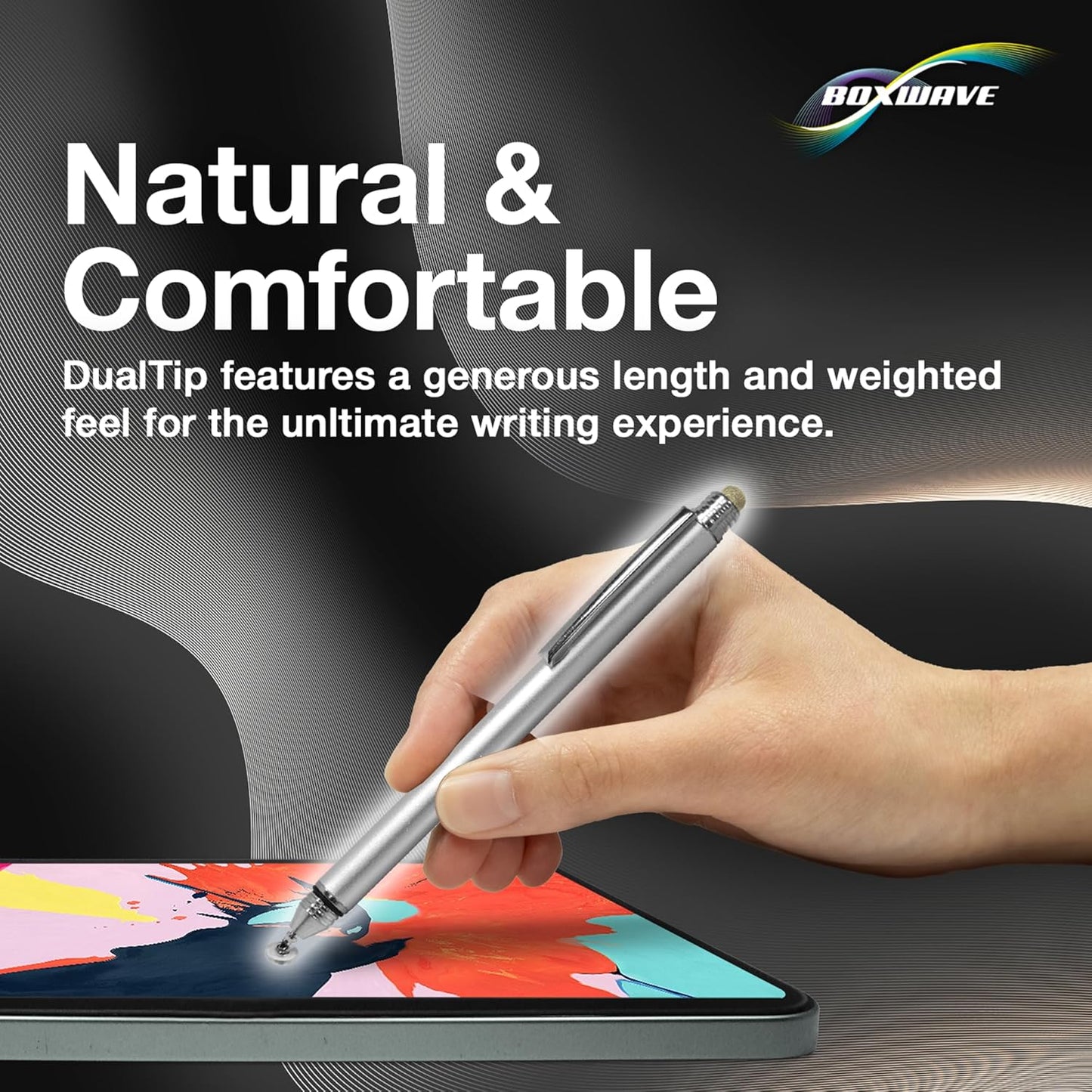 BoxWave (15 inch) Stylus Pen Compatible with Skylight Calendar - DualTip Capacitive Stylus, Fiber Tip Disc Tip