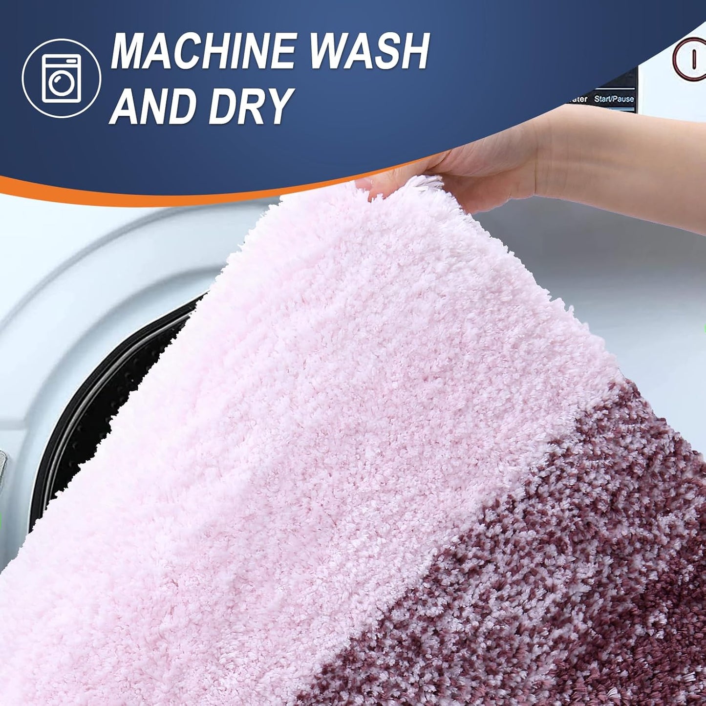OLANLY Large Bath Rugs Mat - Extra Soft Microfiber, Quick Dry & Machine Washable | 40x24, Mauve