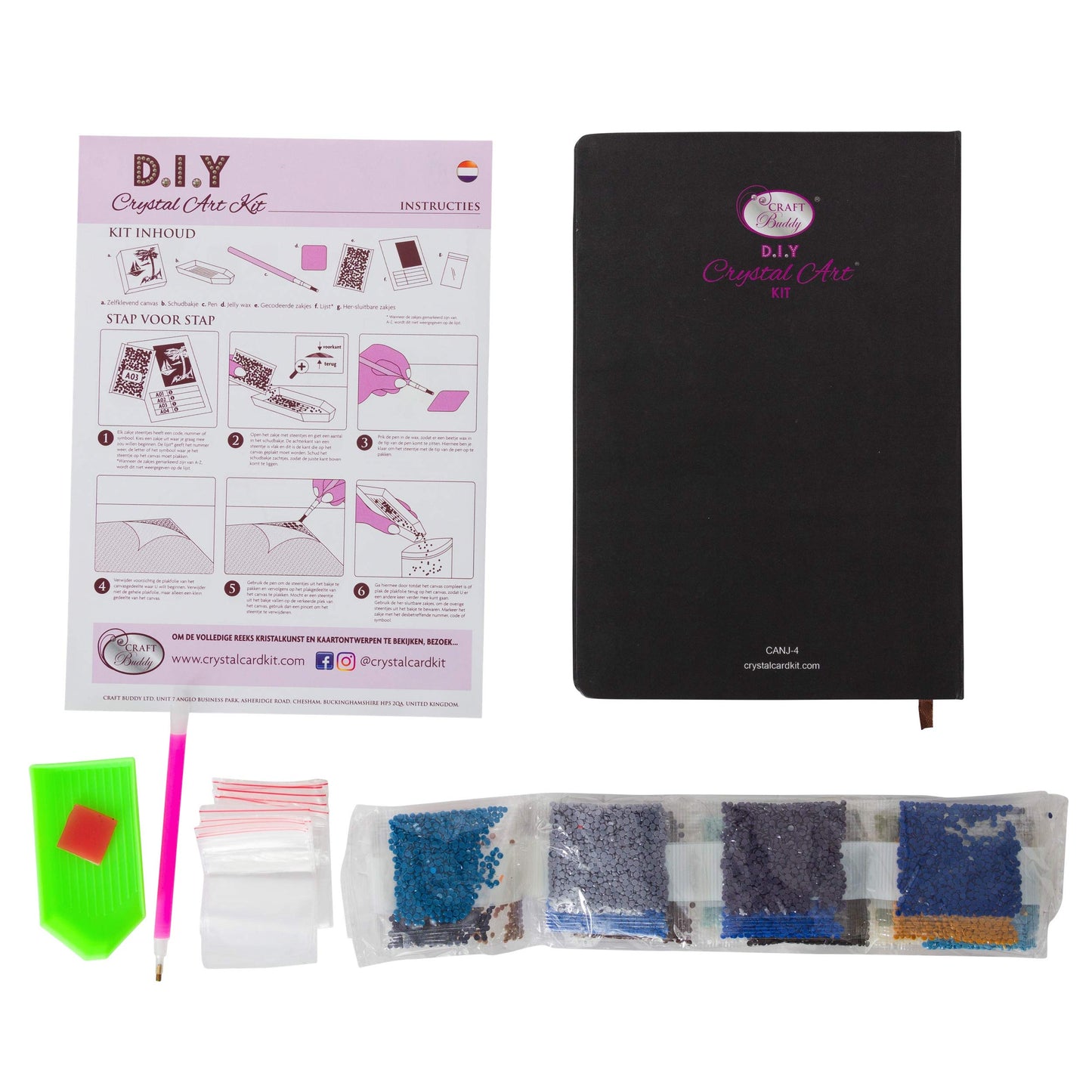 Crystal Art Diamond Painting Notebook - Lunar Wolf - Create a Sparkling Notebook Cover Using Crystals - for Ages 8 and up