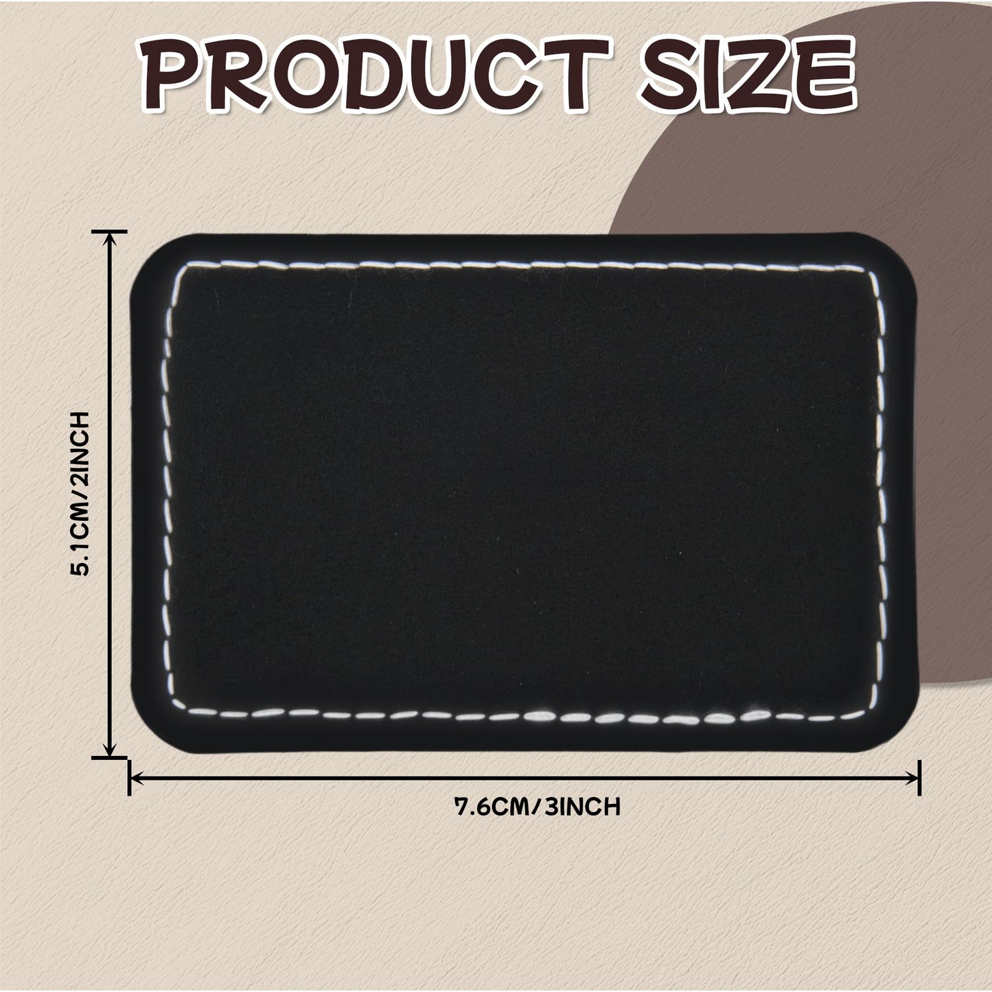 BUVKHMX Faux Leather & Leatherette Hat Patches - 60 Pack Blank Laserable Patches with Adhesive Backing for Customization, Fabric Repair, Sewing & Laser Engraving Supplies(3 x 2 Inch)