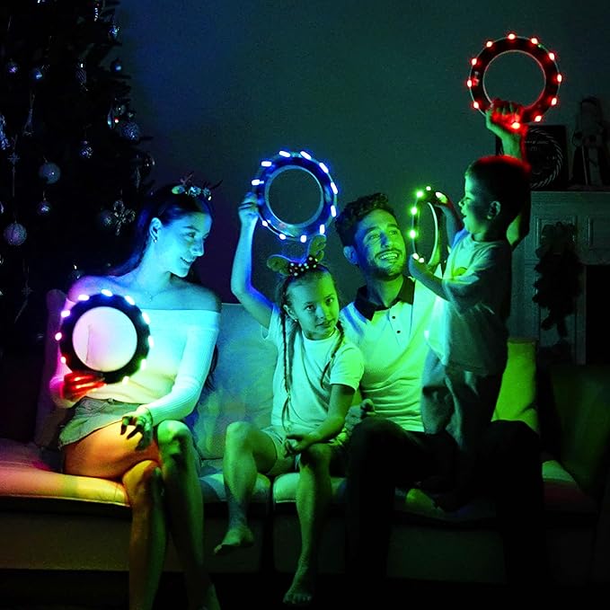 TOSY Flying Ring - 16 Million Color RGB or 12 LEDs, Super Bright, Lost Mode, Auto Light Up, Camping Essentials for Kids/Teens/Boy/Girl, Safe & Soft, Waterproof, Pool/Beach Games, Lightweight Toy
