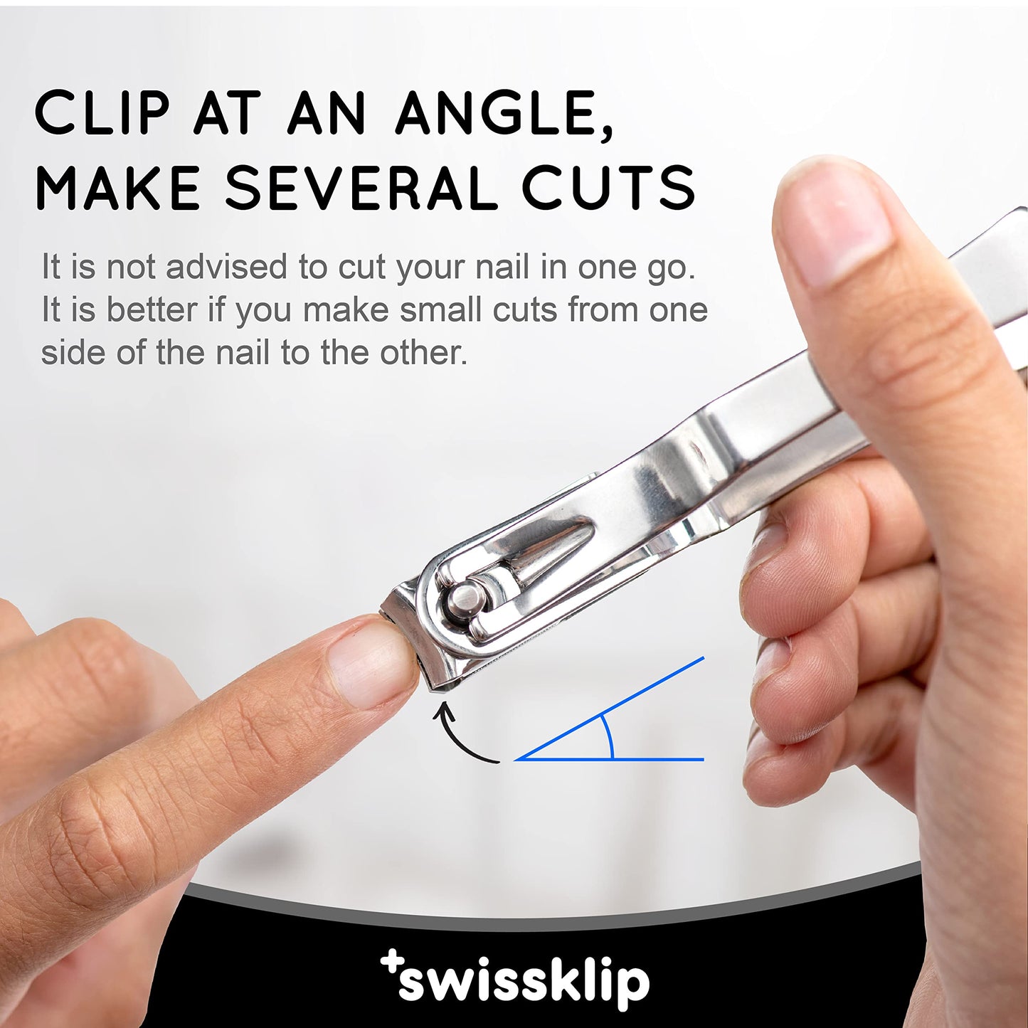 Swissker by Swissklip Nail Clippers for Men & Women I Finger Nail Clippers for Adult with 360 Degree Rotating Head I Fingernail Clippers for Women I Surgical-Grade Stainless Steel Material (3 Pack)