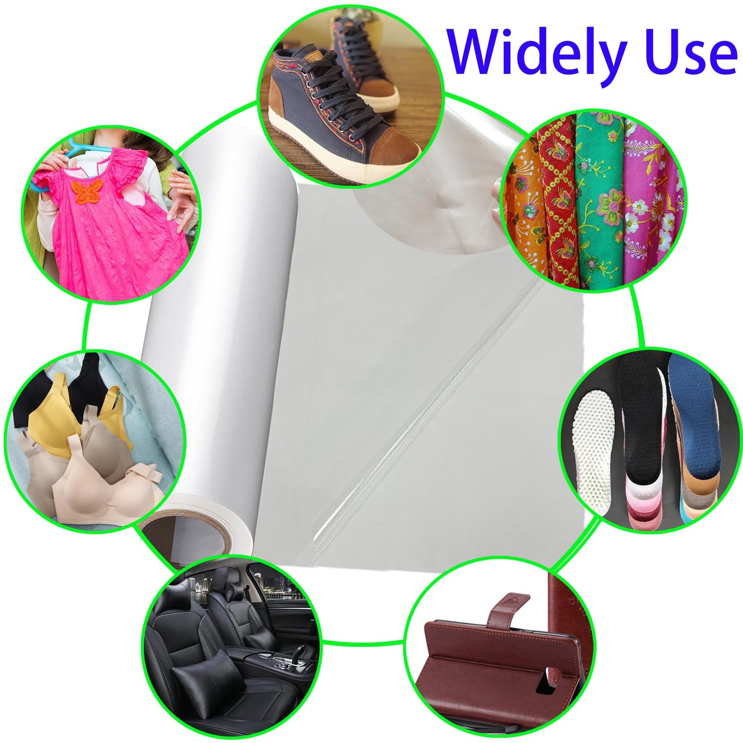 Double Sided Iron On Adhesive Film（12in x 11Yd），Heavy Weight Double-Sided Press-on Patch Heat Melt Fabric Glue Sheet Permanent Fusible Adhesive Sheets,for Crafts, Bags, Home Decoration.