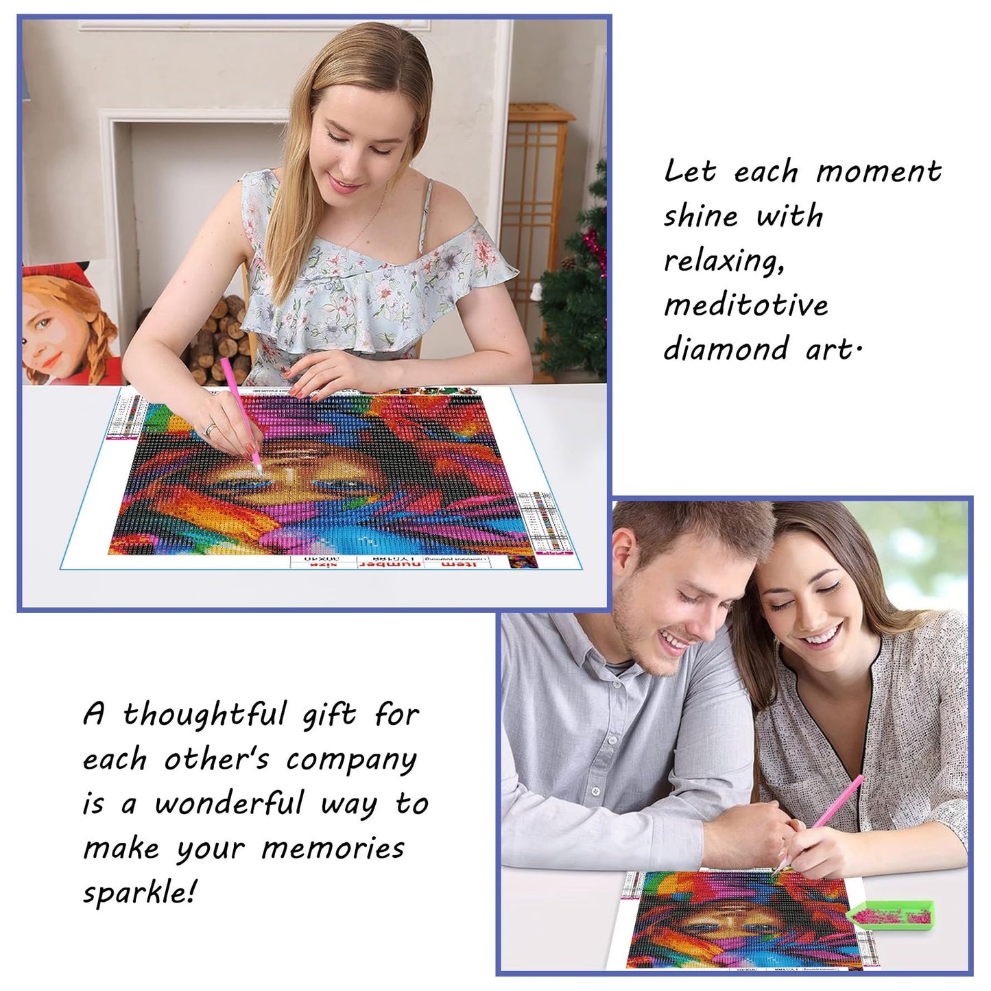 SKRYUIE 2 Pack 5D DIY Diamond Painting Starry Sky & Aurora Full Drill Paint with Diamonds, Polar Lights Rhinestone Wall Mosaic Home Decor 12x16 inch (30x40cm)