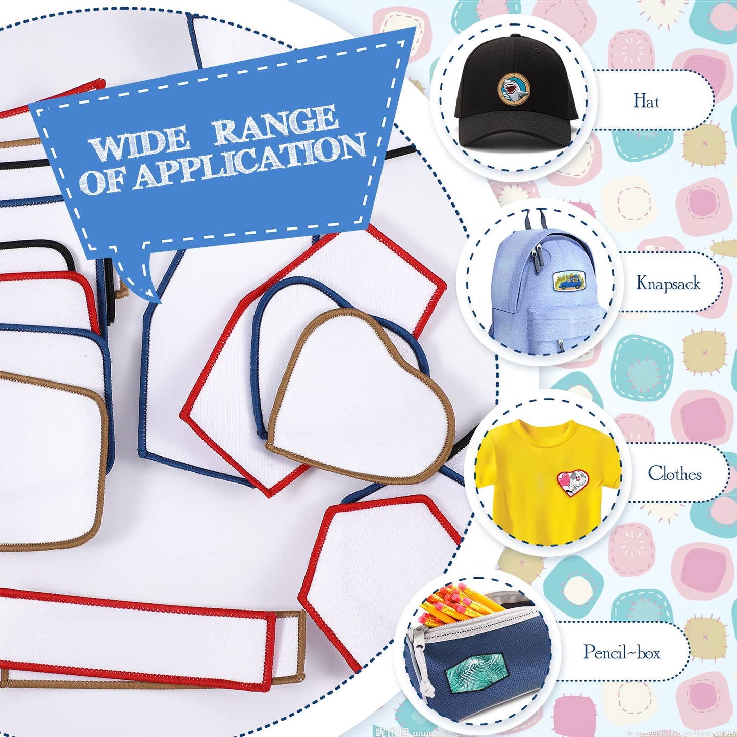 140 Pieces Sublimation Patches Blank Hat Patches Sublimation Patches Blank for Hats Hat Patches Blank Patches for Clothes Hat Dress Patch (Black, Blue, Red, Khaki)