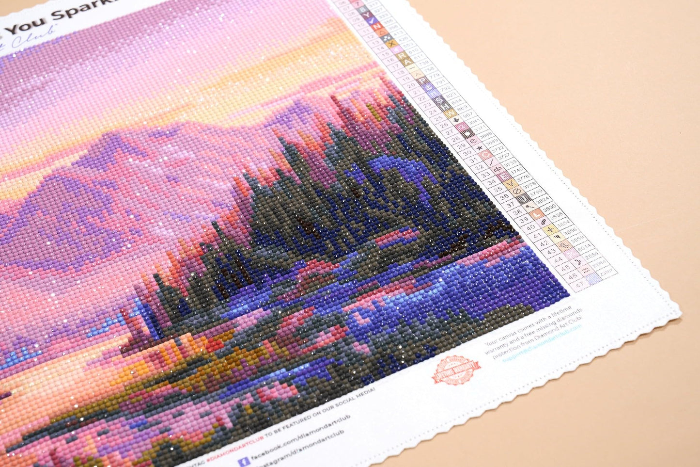 DIAMOND ART CLUB Purple Mountain Majesty Diamond Painting Kit, Fun DIY Crafts for Adults, Round Diamond Art Canvas, 17" x 13" (42.6 cm x 32.8 cm)