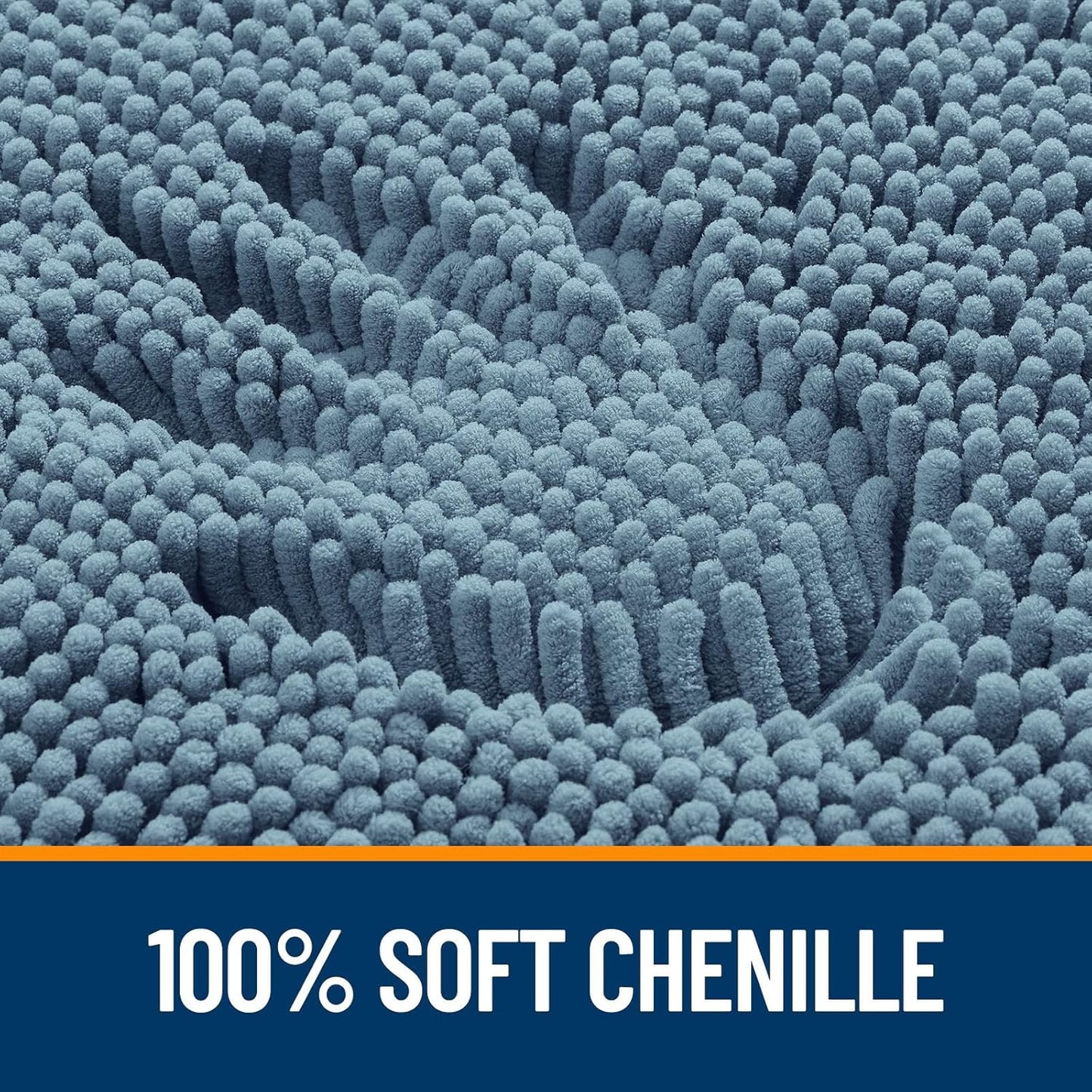 OLANLY Bathroom Rugs - Extra Soft Chenille Bath Mats | Quick-Dry, Machine Washable, 36x24, Airy Blue