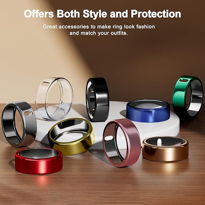 5 Pack Cover Compatible with Oura Ring Gen 4/Oura Ring Gen 3 Horizon/Heritage, Surport Charging with Cover on, Anti-Scratch TPU Protector for Oura Rings Accessories Women Men (Size 8)